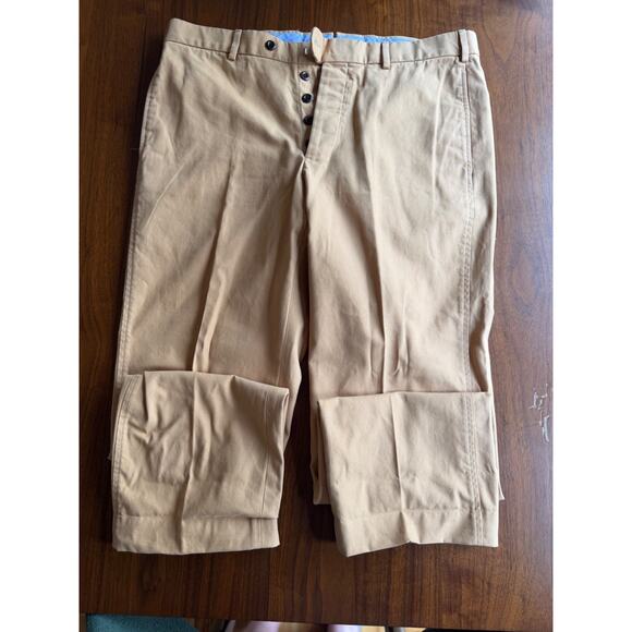 Sid Mashburn Butterscotch Cotton Canvas Garment-Dyed Sport Trousers
